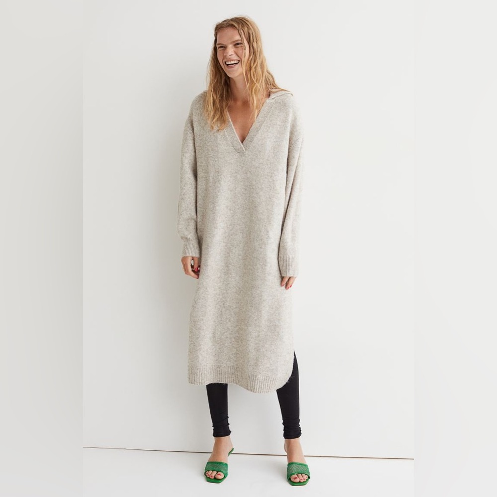 NWOT H&M Collared Knit Sweater Dress